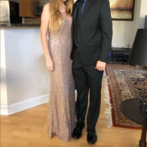 Gold sequin evening gown
